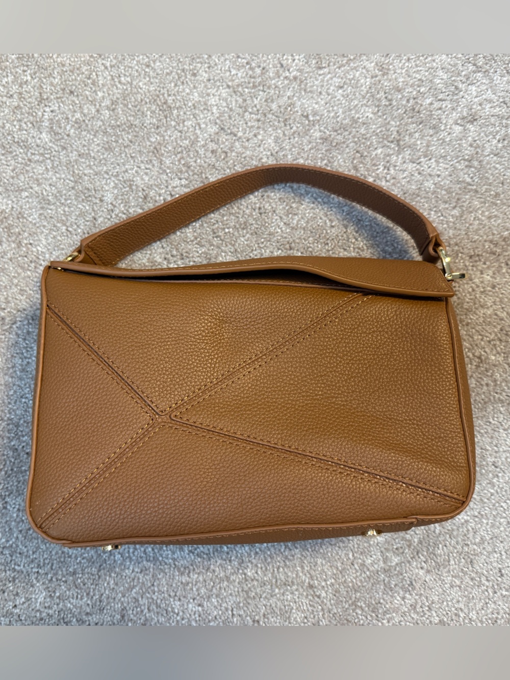 Quince Sabine Crossbody Convertible Leather Bag in Cognac - Picture 9 of 16